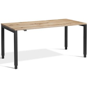 Solid Wood 4 Leg Standing Desk - Rega - Solid Oak Top - Black Frame - Studio Image