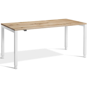 Solid Wood 4 Leg Standing Desk - Rega - Solid Oak Top - White Frame - Studio Image