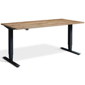 Solid Wood Adjustable Standing Desk - Ultimate Masta - Black Frame - Solid Oak Top - Studio Image