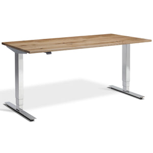 Solid Wood Adjustable Standing Desk - Ultimate Masta - Chrome Frame - Solid Oak Top - Studio Image