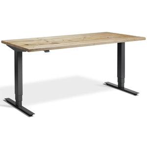 Solid Wood Sit Stand Desk - Ultimate Masta - Anthracite Frame - Reclaimed Scaffold Board Top - Studio Image