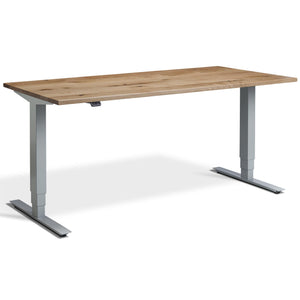 Solid Wood Standing Desk - Ultimate Masta - Silver Frame - Solid Oak Top - Studio Image