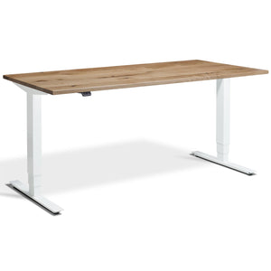 Solid Wood Standing Desk - Ultimate Masta - White Frame - Solid Oak Top - Studio Image