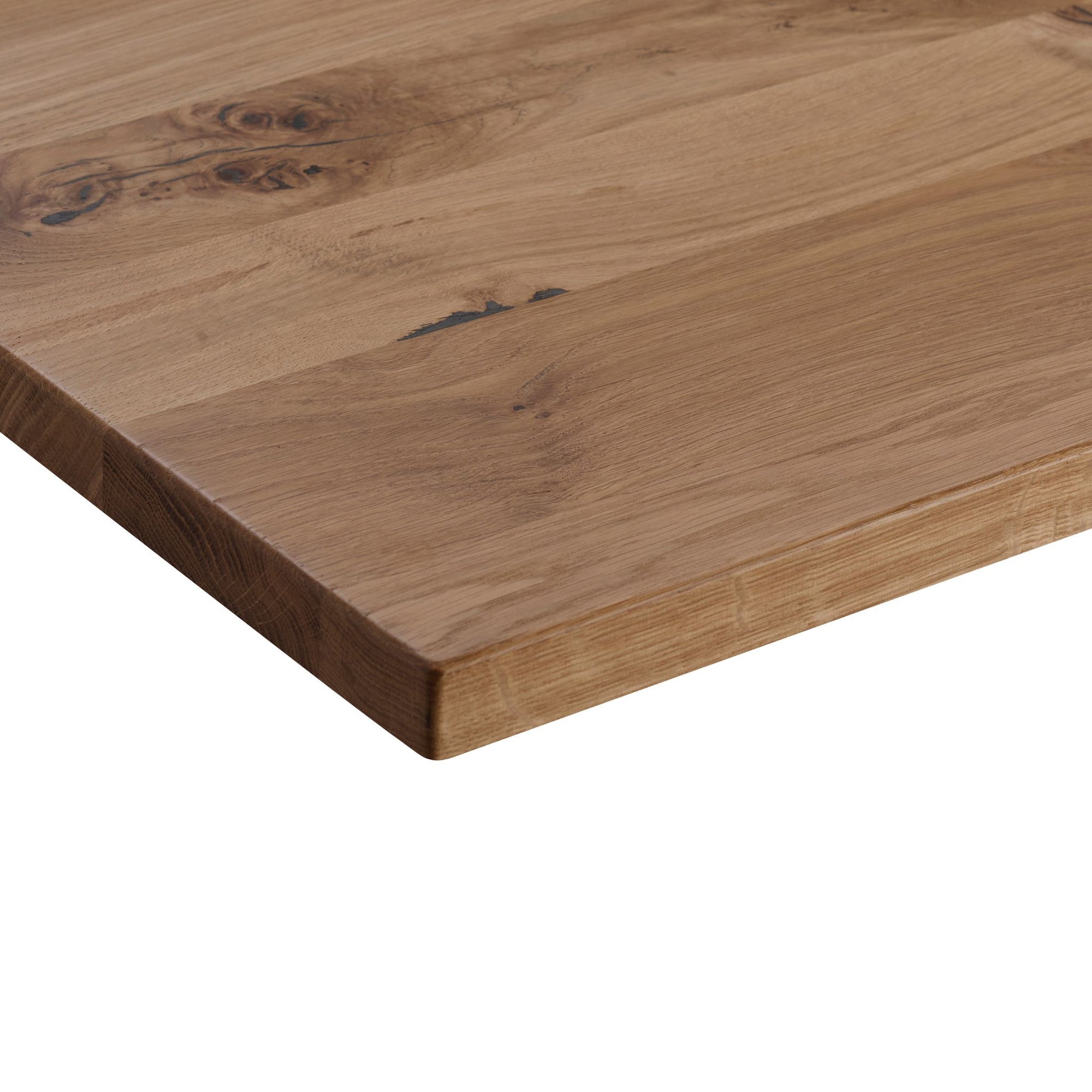 Solid Oak Desk Top - close up view of corner