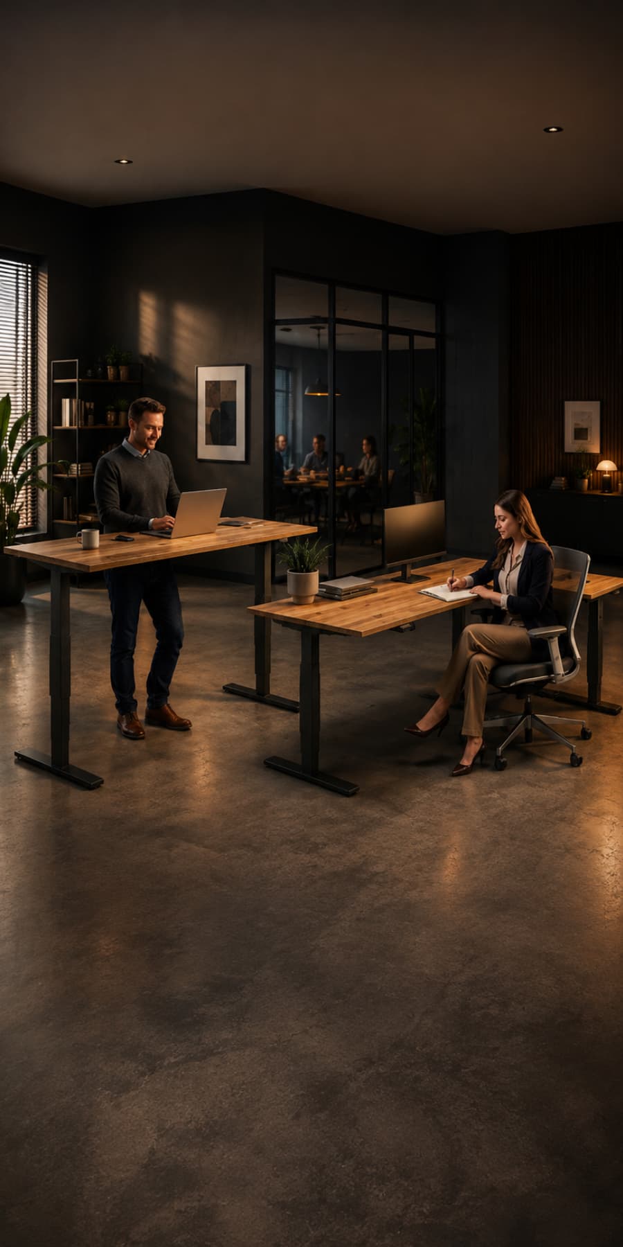 Solid Wood Standing Desks Mobile Banner Image