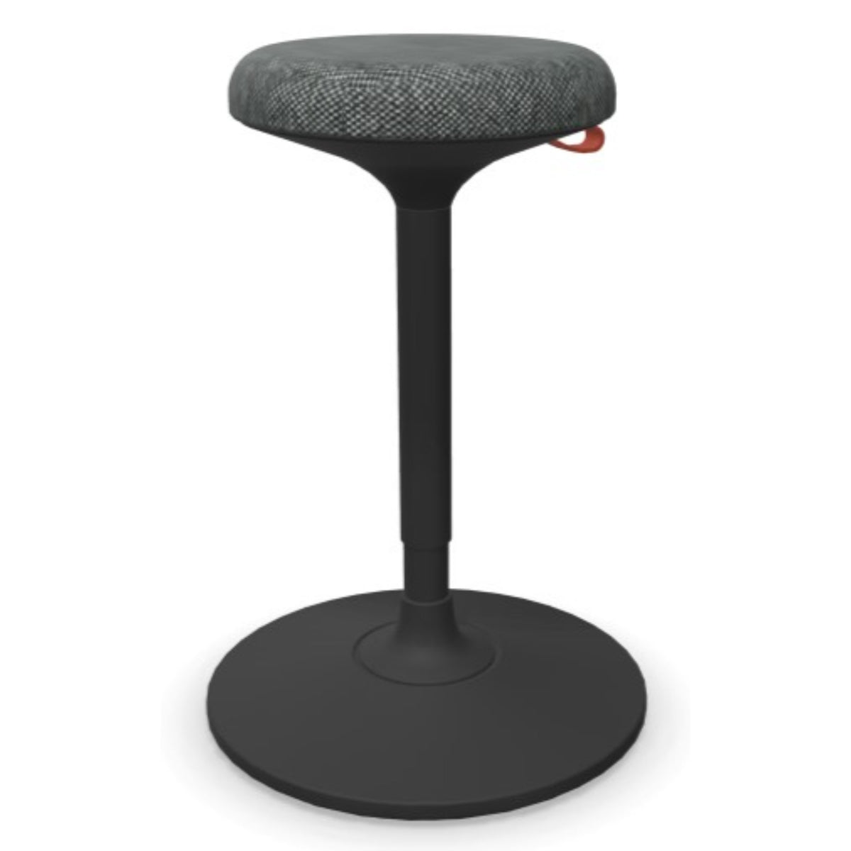 Stand Up Desk Stool - Viasit Cloonch - Black Base - Grey Rivet 1259 Seat Fabric - Studio Image
