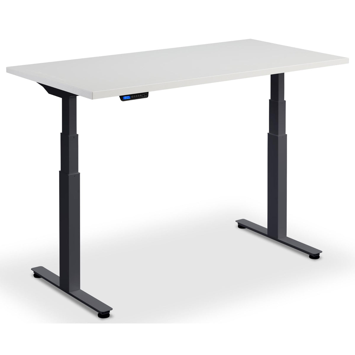 Stand Up Desk with Treadmill - Rize Walk - Anthracite Frame - Light Grey Top - Studio Image