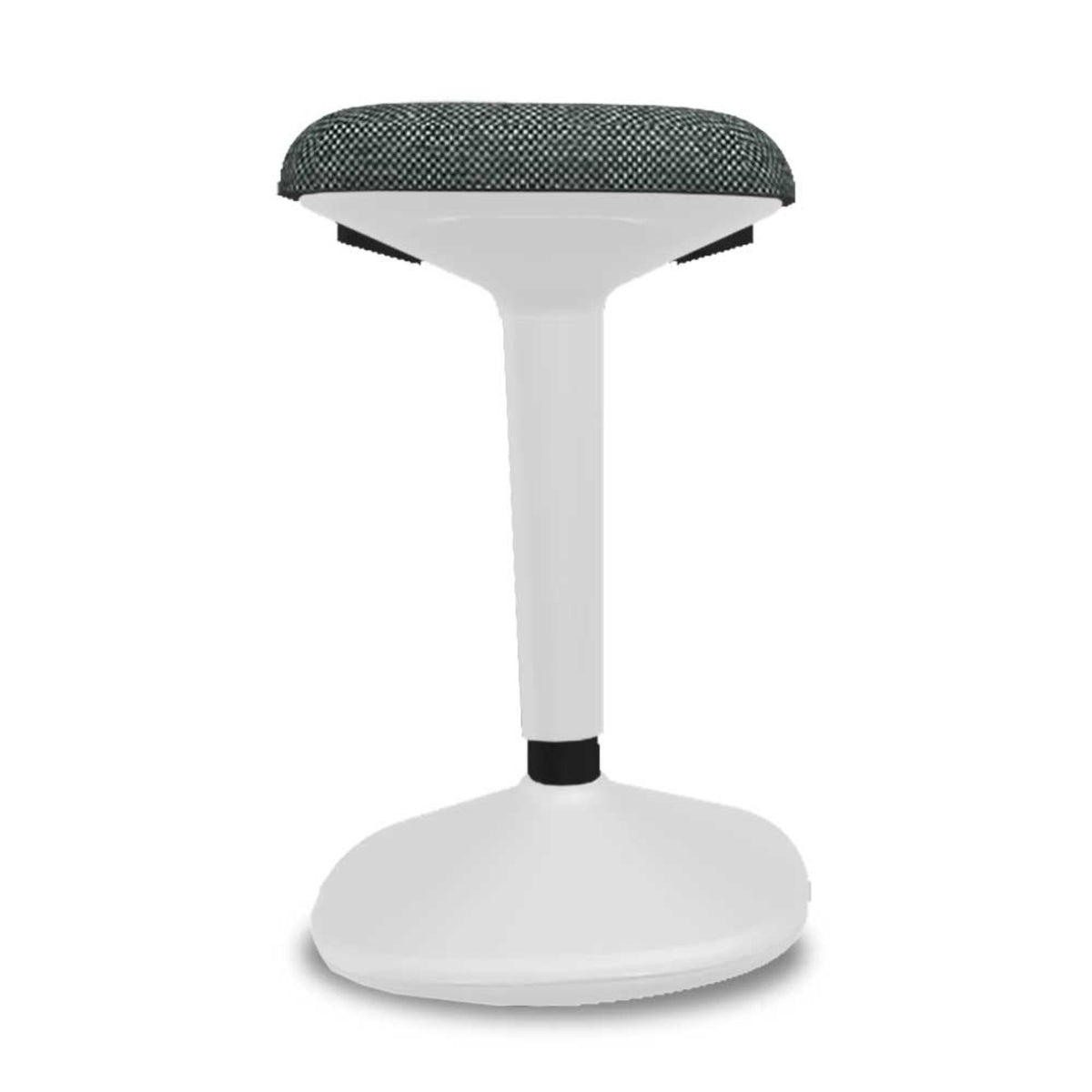 Stand Up Seat - Viasit Younit - Tele-Grey Base - Black Grey Rivet 1250 Seat Fabric - Studio Image