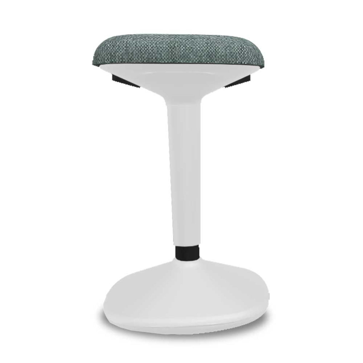 Stand Up Seat - Viasit Younit - Tele-Grey Base - Grey Green Rivet 1258 Seat Fabric - Studio Image