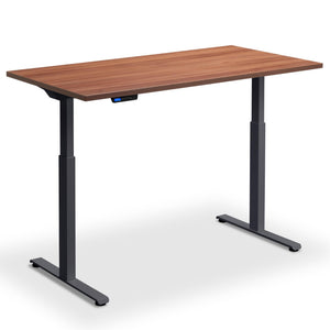 100cm standing desk natural dijon walnut top anthracite frame front view