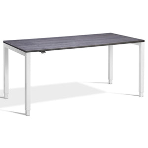 Standing Desk 4 Legs - Rega - White Frame - Anthracite Sherman Oak Top - Studio Image