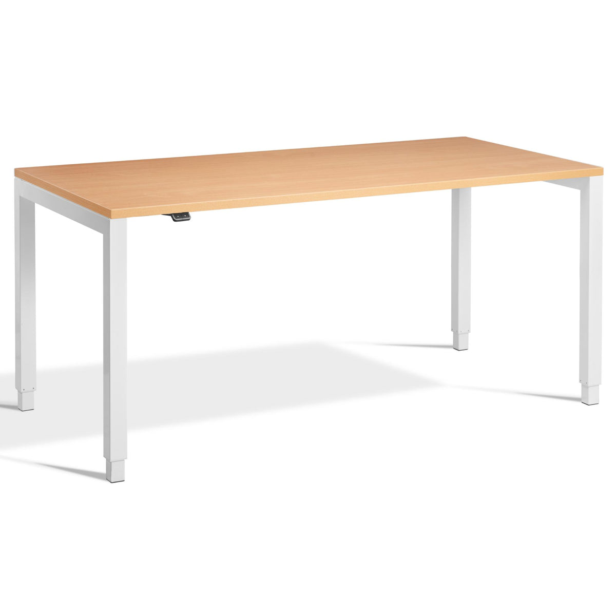 Standing Desk 4 Legs - Rega - White Frame - Beech Top - Studio Image