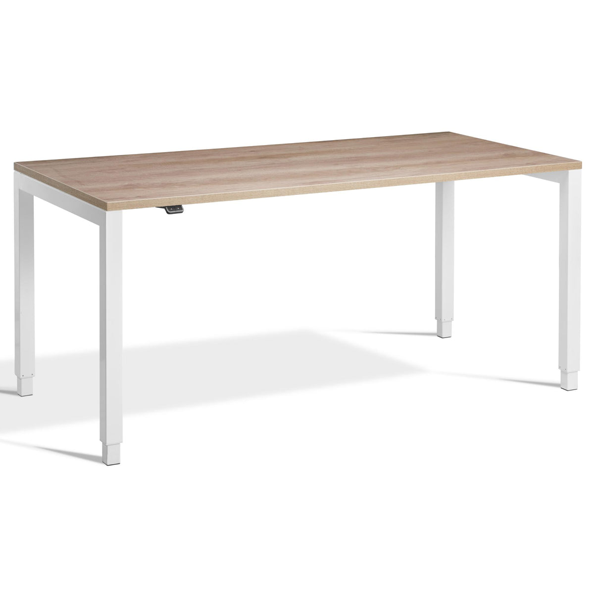 Standing Desk 4 Legs - Rega - White Frame - Grey Nebraska Oak Top - Studio Image