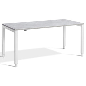 Standing Desk 4 Legs - Rega - White Frame - Light Concrete Top - Studio Image