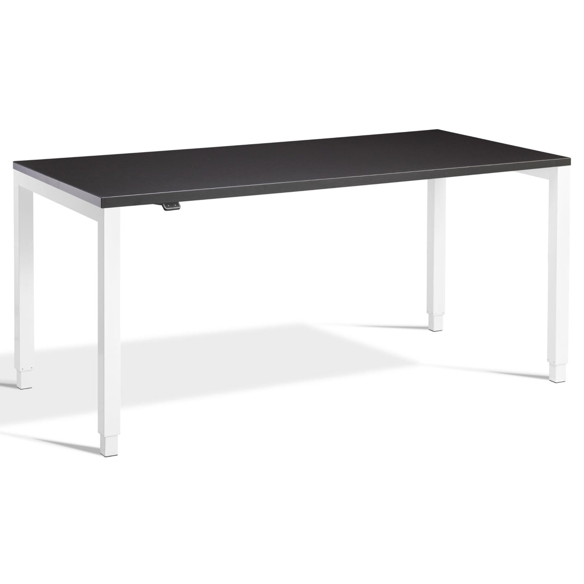 Standing Desk 4 Legs - Rega - White Frame - Soft Black Top - Studio Image
