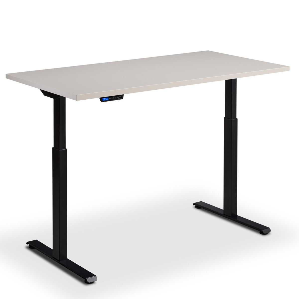 80cm standing desk cashmere top black frame view from front