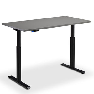 80cm wide standing desk graphite top black frame front view