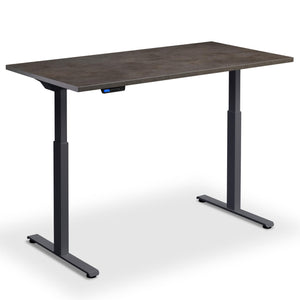 90cm standing desk dark concrete top anthracite frame view from front