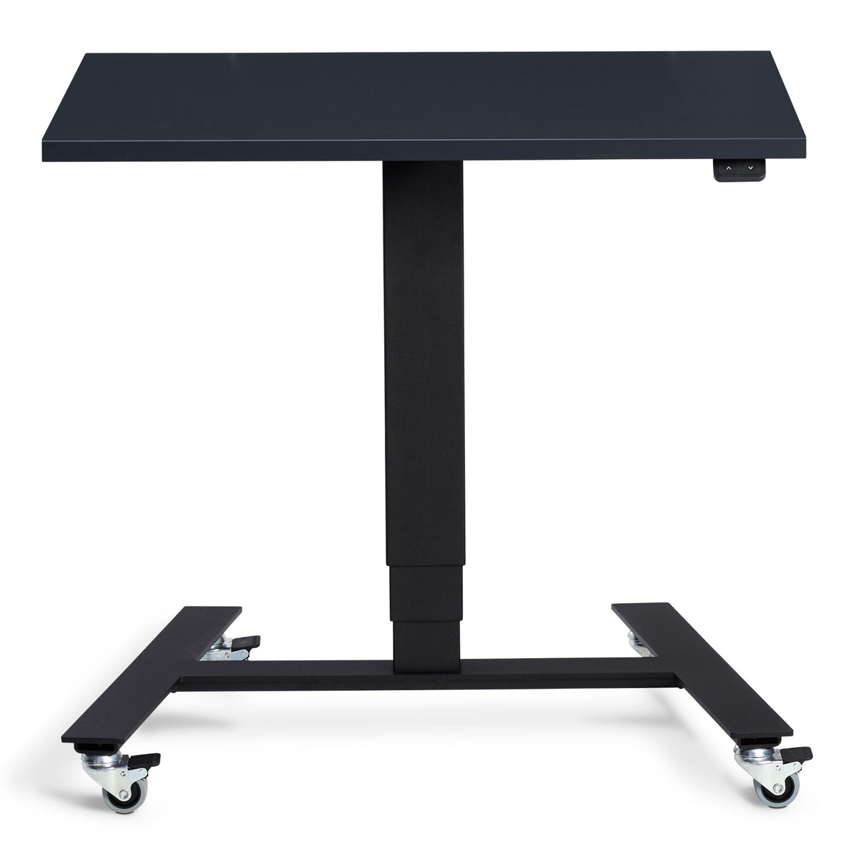 Standing Desk on Wheels - Rova Desk - Black Frame - Anthracite Top - Studio Image