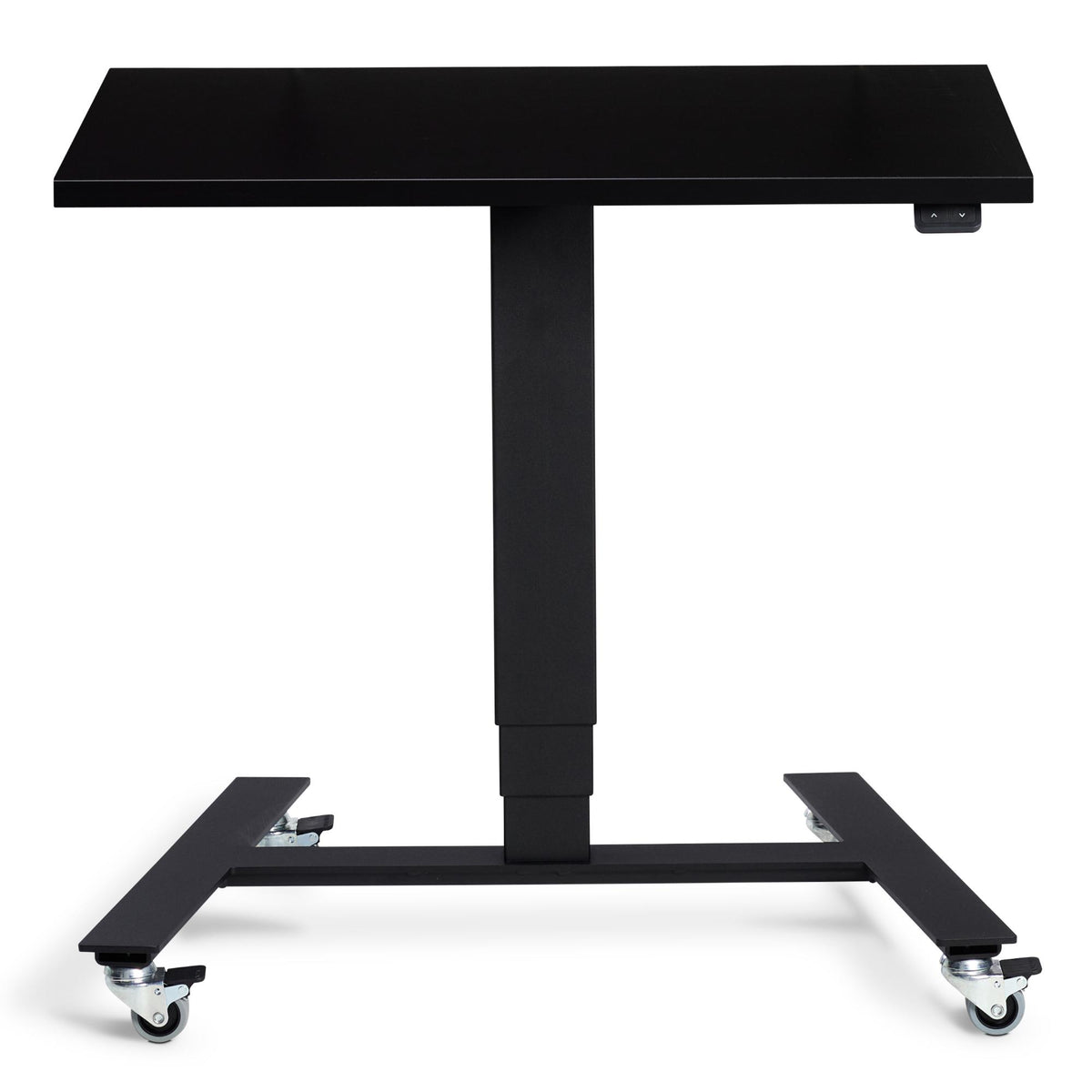 Standing Desk on Wheels - Rova Desk - Black Frame - Black Top - Studio Image