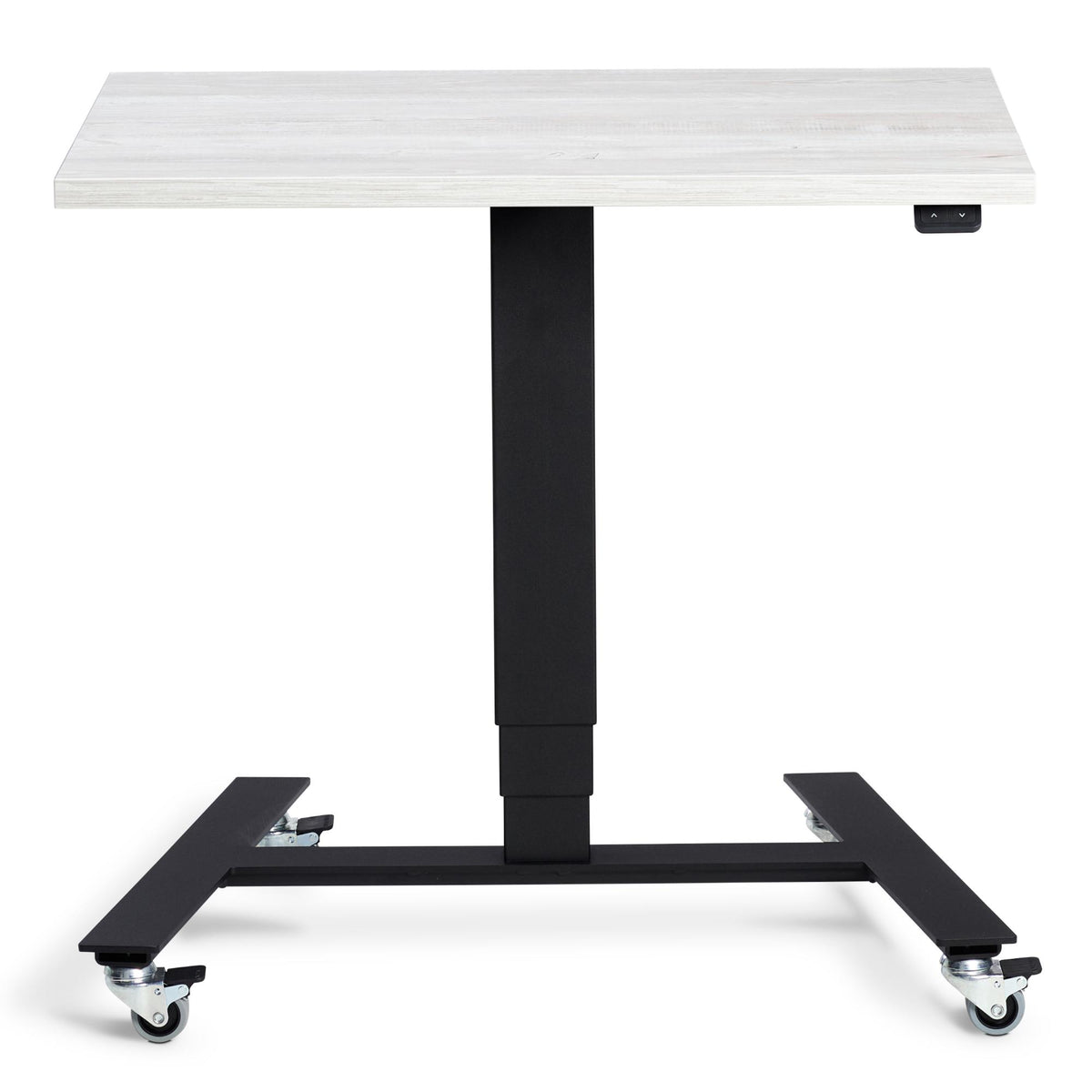 Standing Desk on Wheels - Rova Desk - Black Frame - Cascina Pine Top - Studio Image