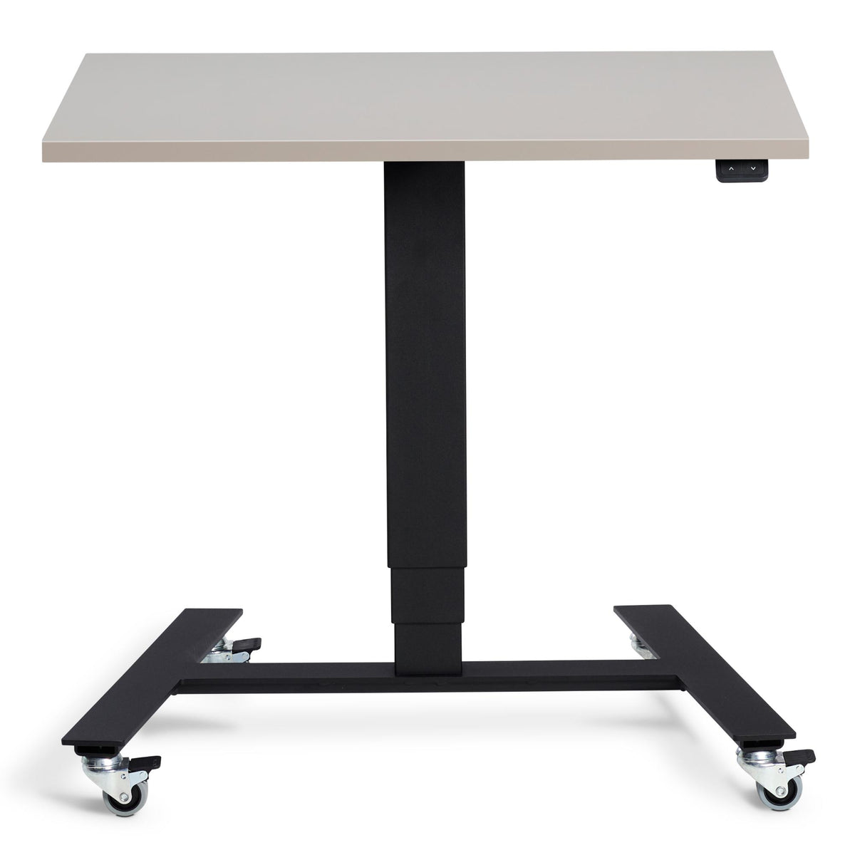Standing Desk on Wheels - Rova Desk - Black Frame - Cashmere Top - Studio Image