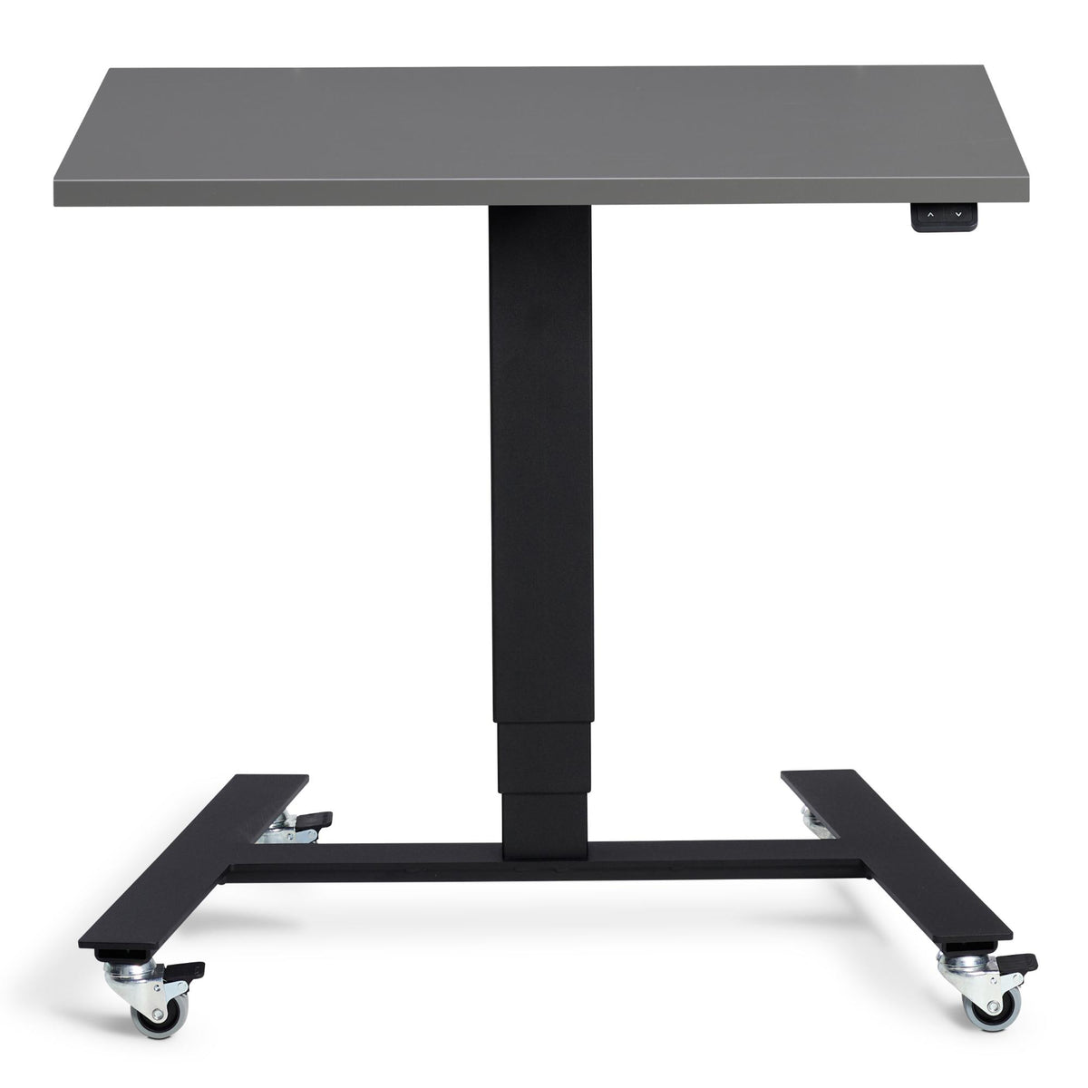 Standing Desk on Wheels - Rova Desk - Black Frame - Graphite Top - Studio Image