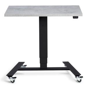 Standing Desk on Wheels - Rova Desk - Black Frame - Light Concrete Top - Studio Image