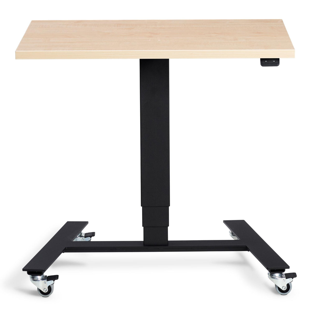 Standing Desk on Wheels - Rova Desk - Black Frame - Maple Top - Studio Image