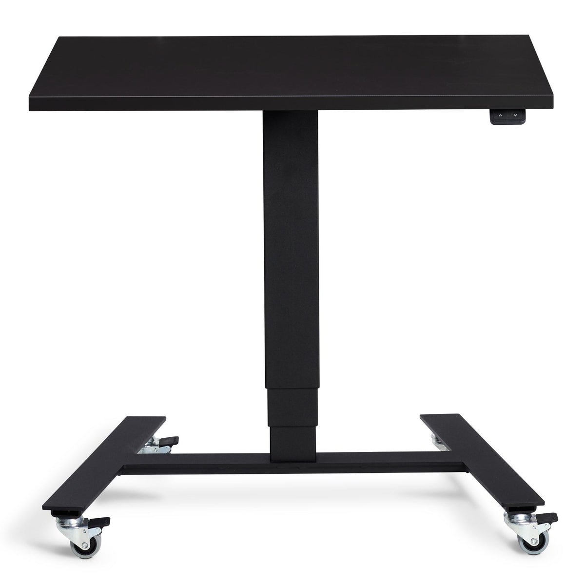 Standing Desk on Wheels - Rova Desk - Black Frame - Soft Black Top - Studio Image