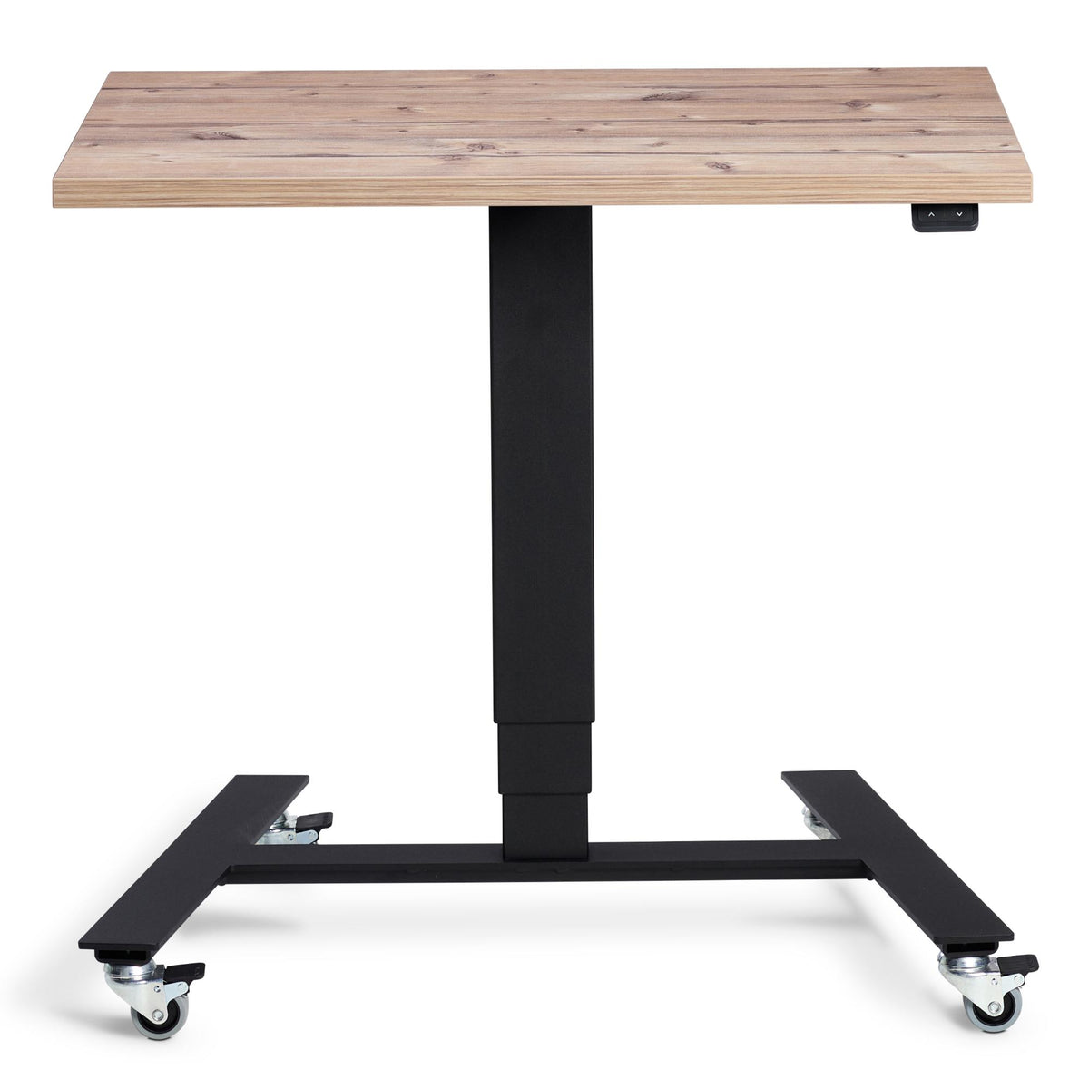 Standing Desk on Wheels - Rova Desk - Black Frame - Timber Top - Studio Image