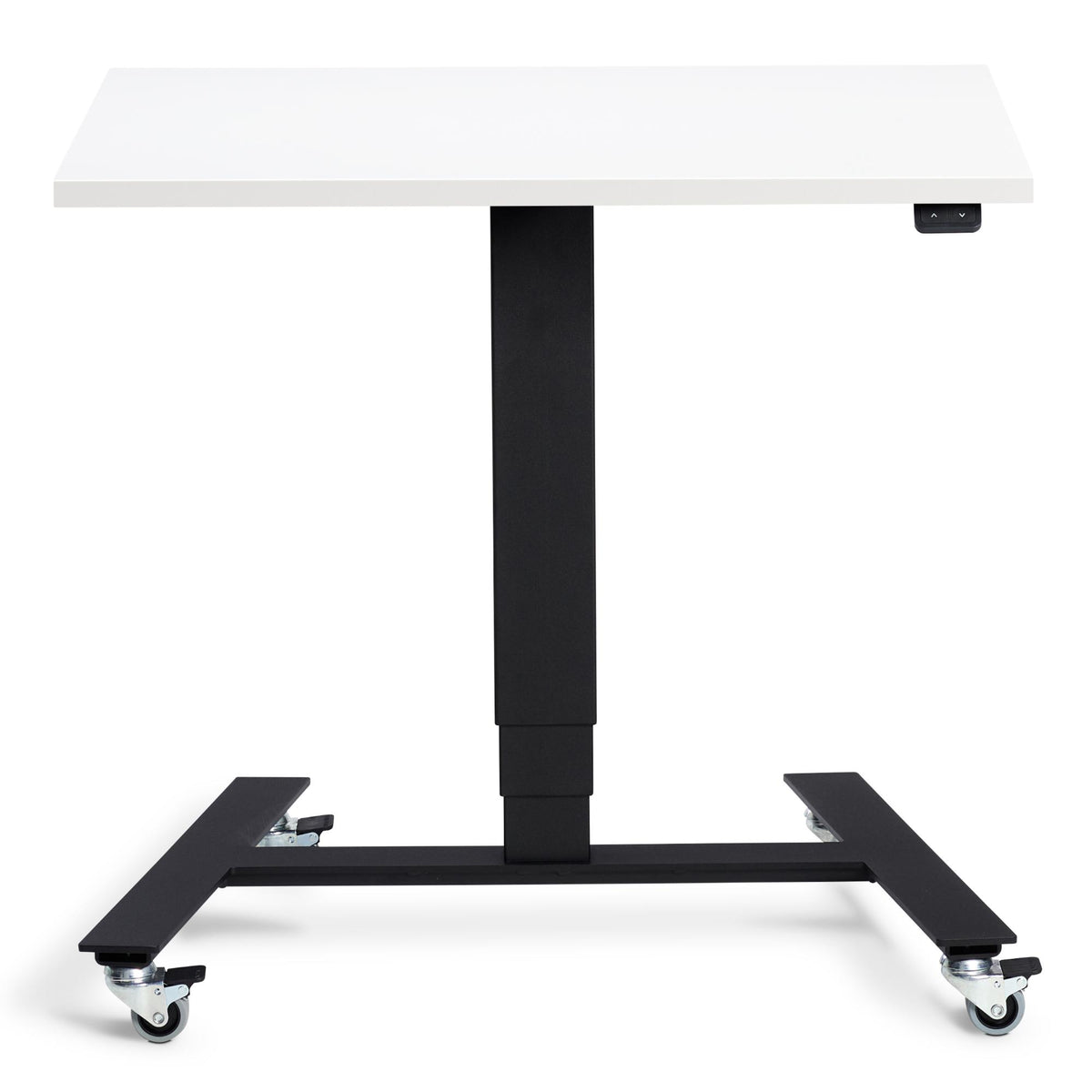 Standing Desk on Wheels - Rova Desk - Black Frame - White Top - Studio Image