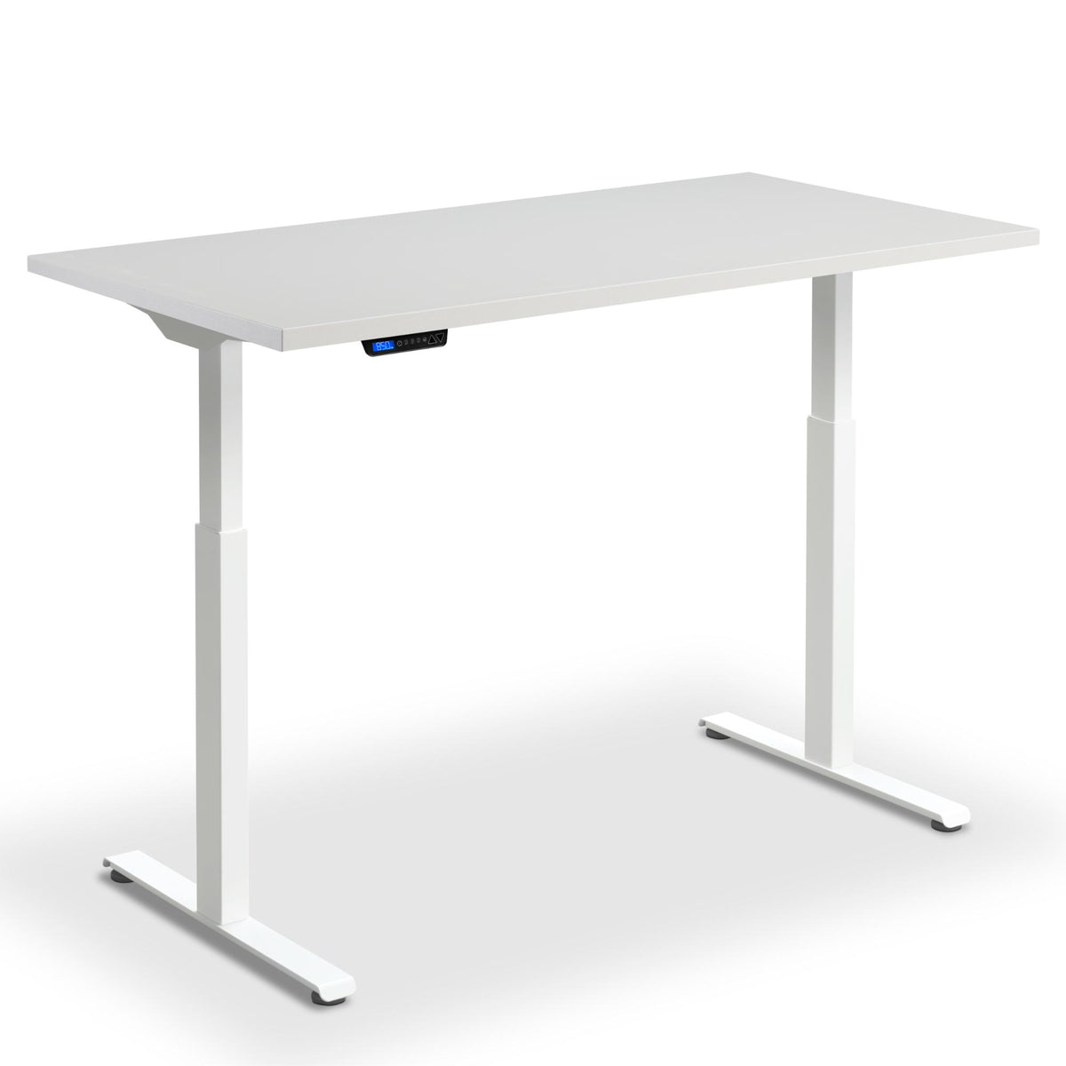 Standing Desk 120cm Width - Rize 120 - White Frame - Light Grey Top - Studio Image