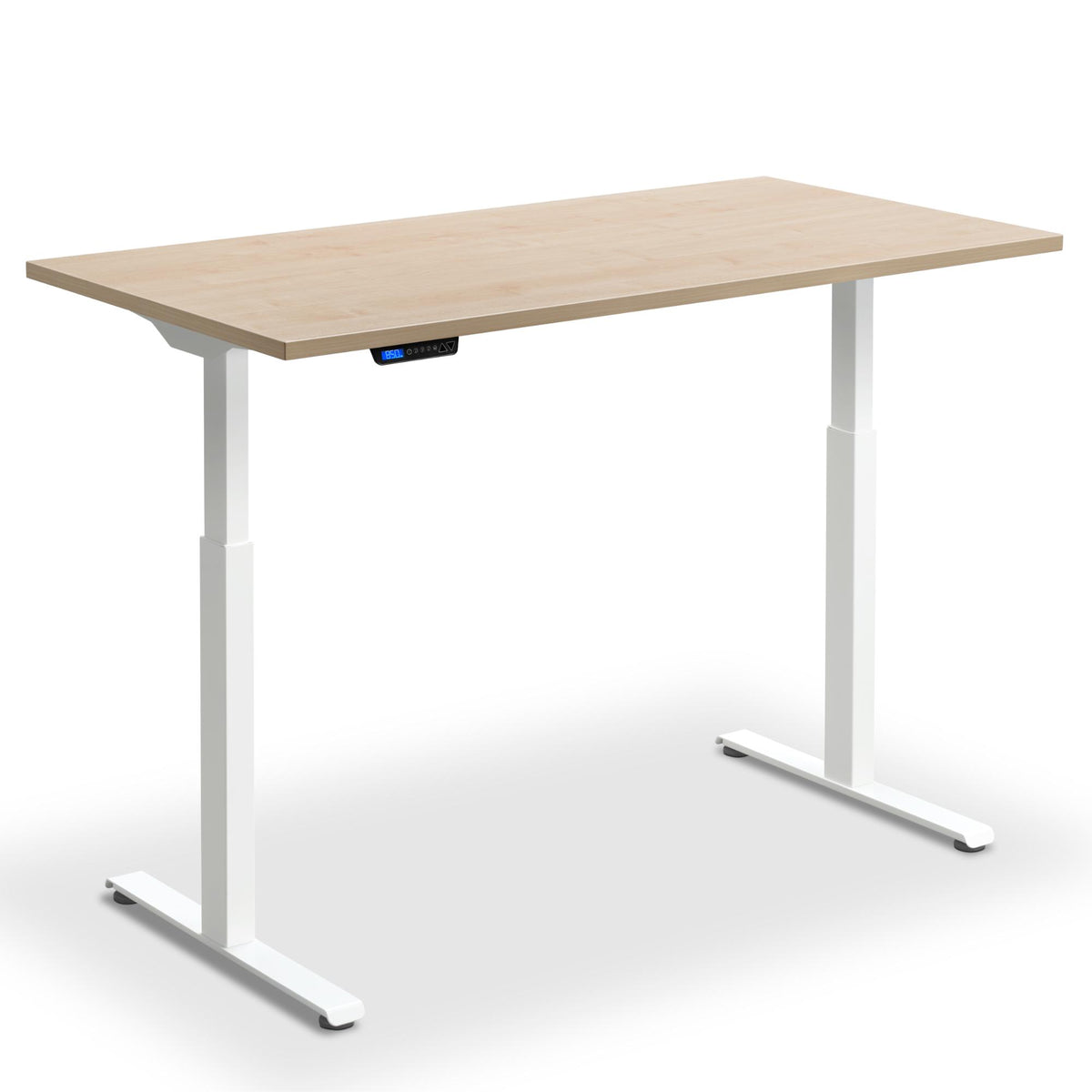 Standing Desk 120cm Width - Rize 120 - White Frame - Maple Top - Studio Image