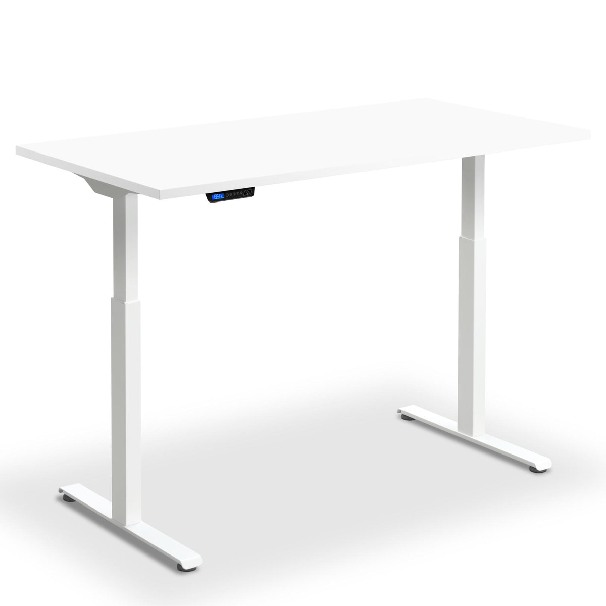Standing Desk 160cm Width - Rize 160 - White Frame - White Top - Studio Image