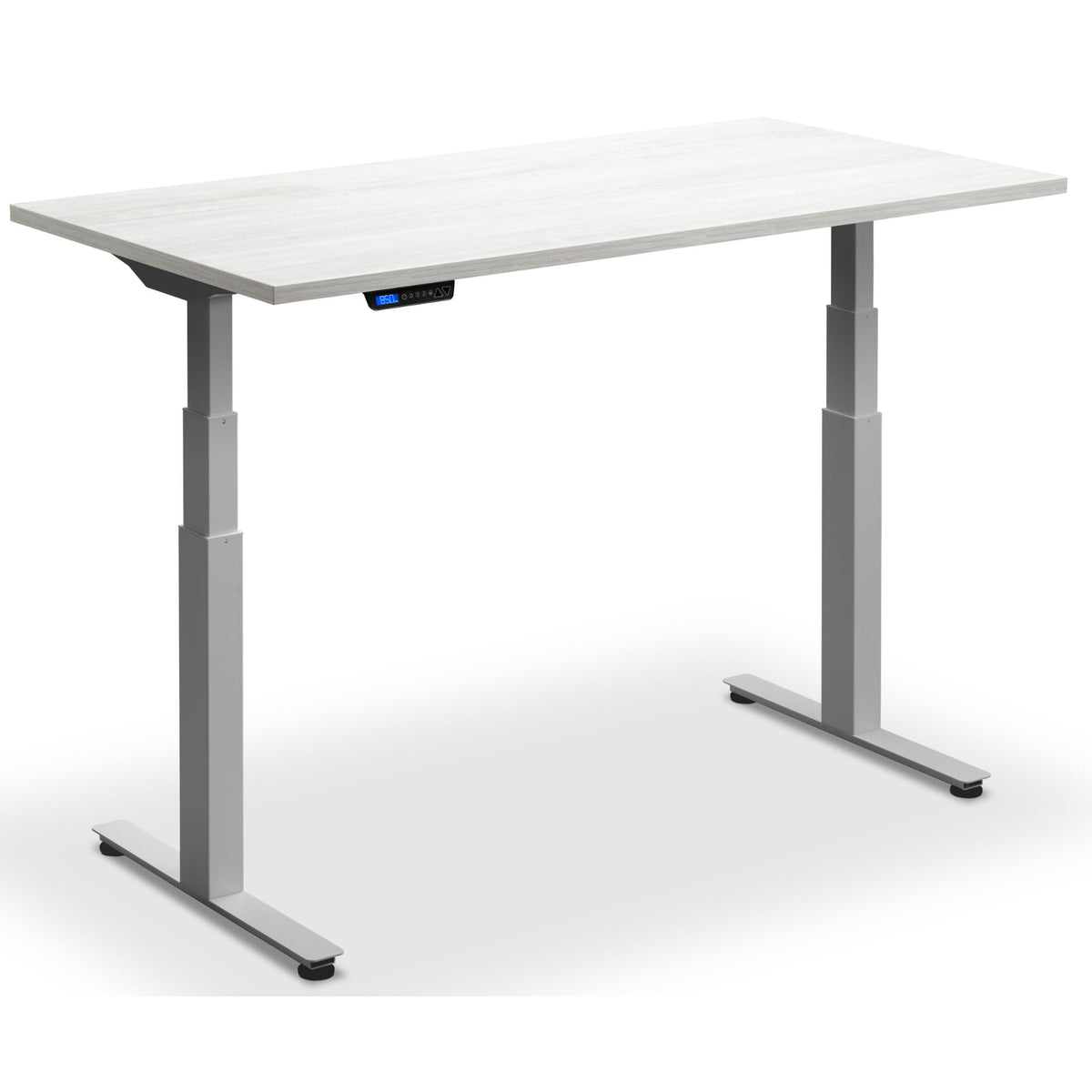 Standing Desk 180cm Wide - Rize 180 - Silver Frame - Cascina Pine Top - Studio Image