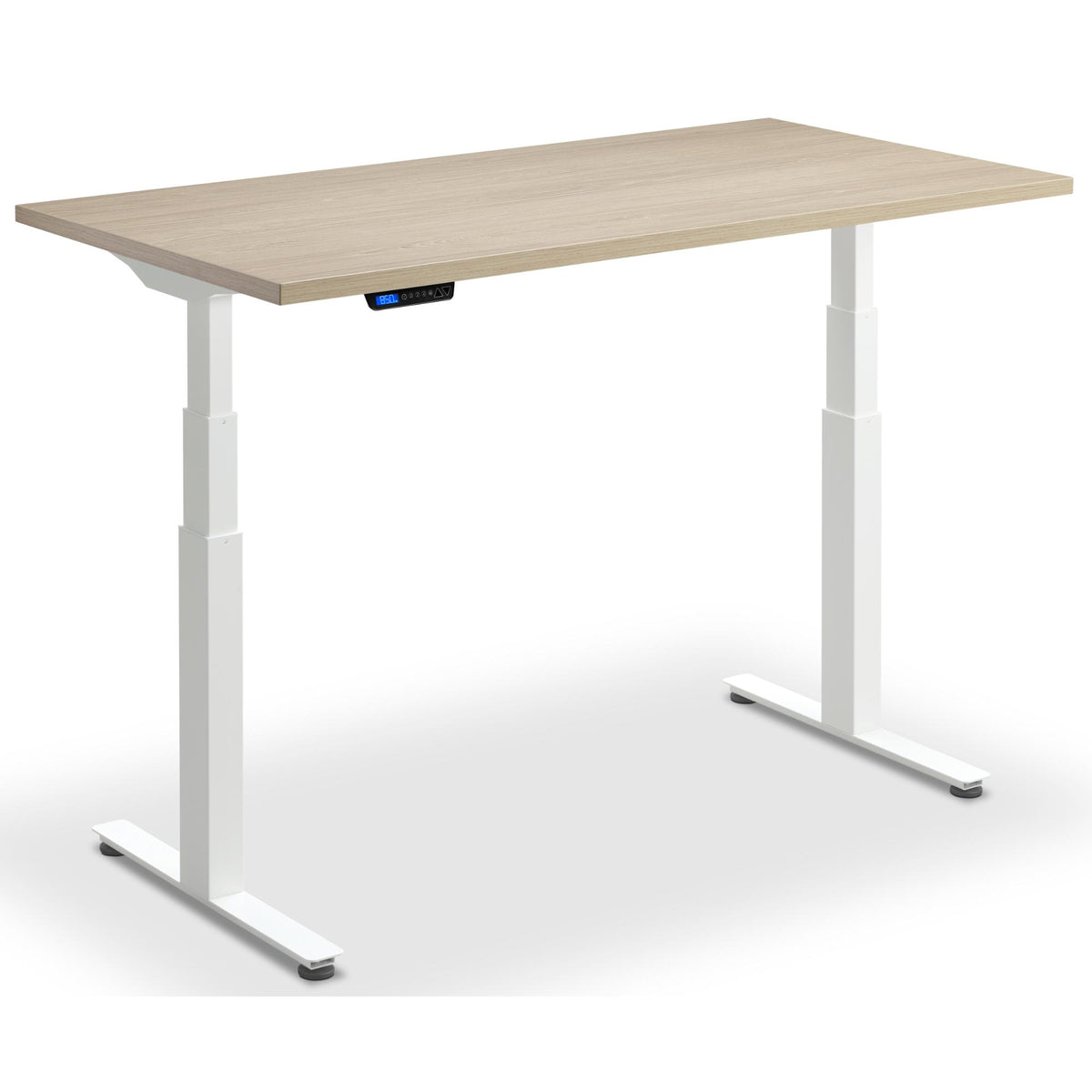 Standing Desk 180cm Width - Rize 180 - White Frame - Natural Oak Top - Studio Image