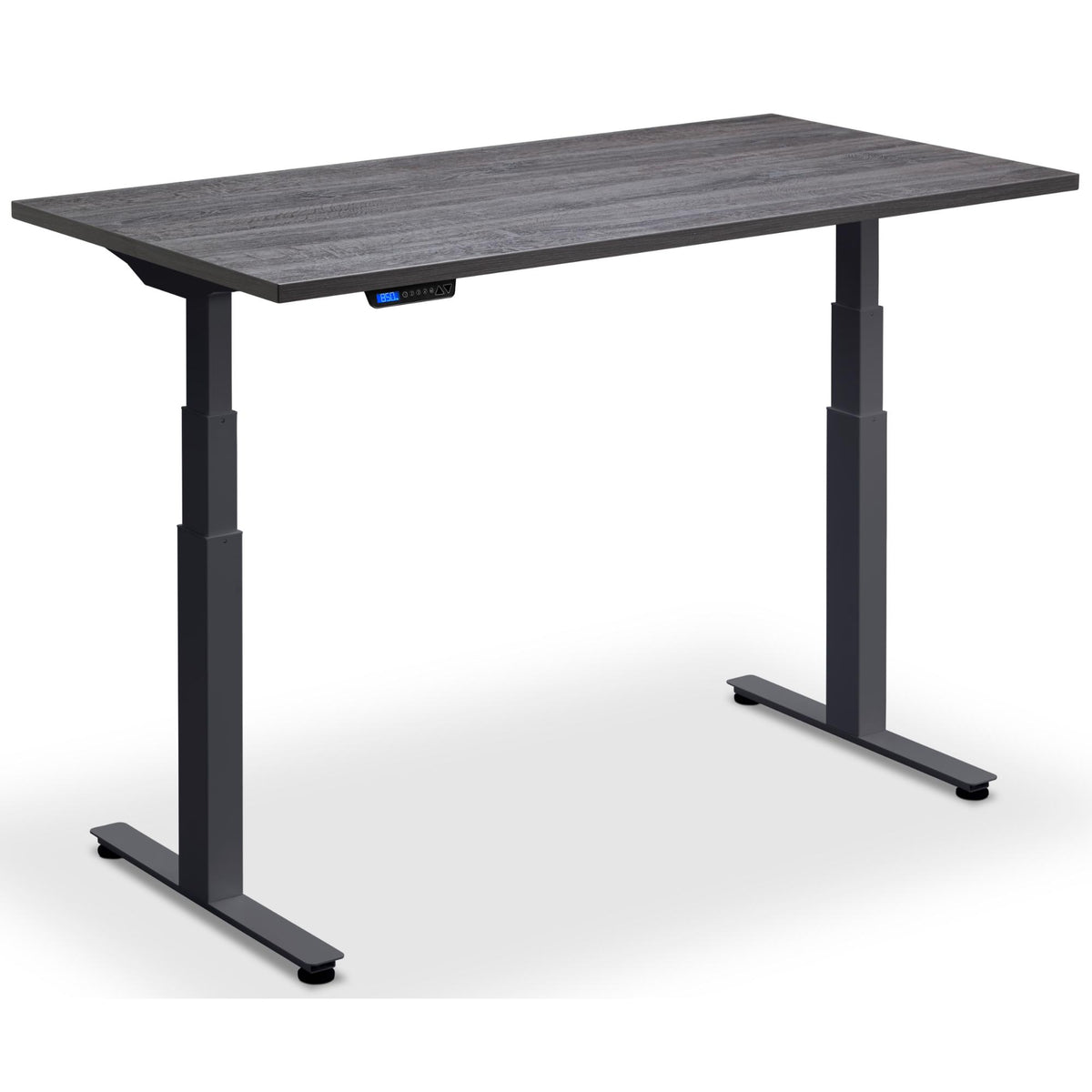 Standing Desk Custom Size - Rize-Fit - Anthracite Frame - Anthracite Sherman Oak Top - Studio Image
