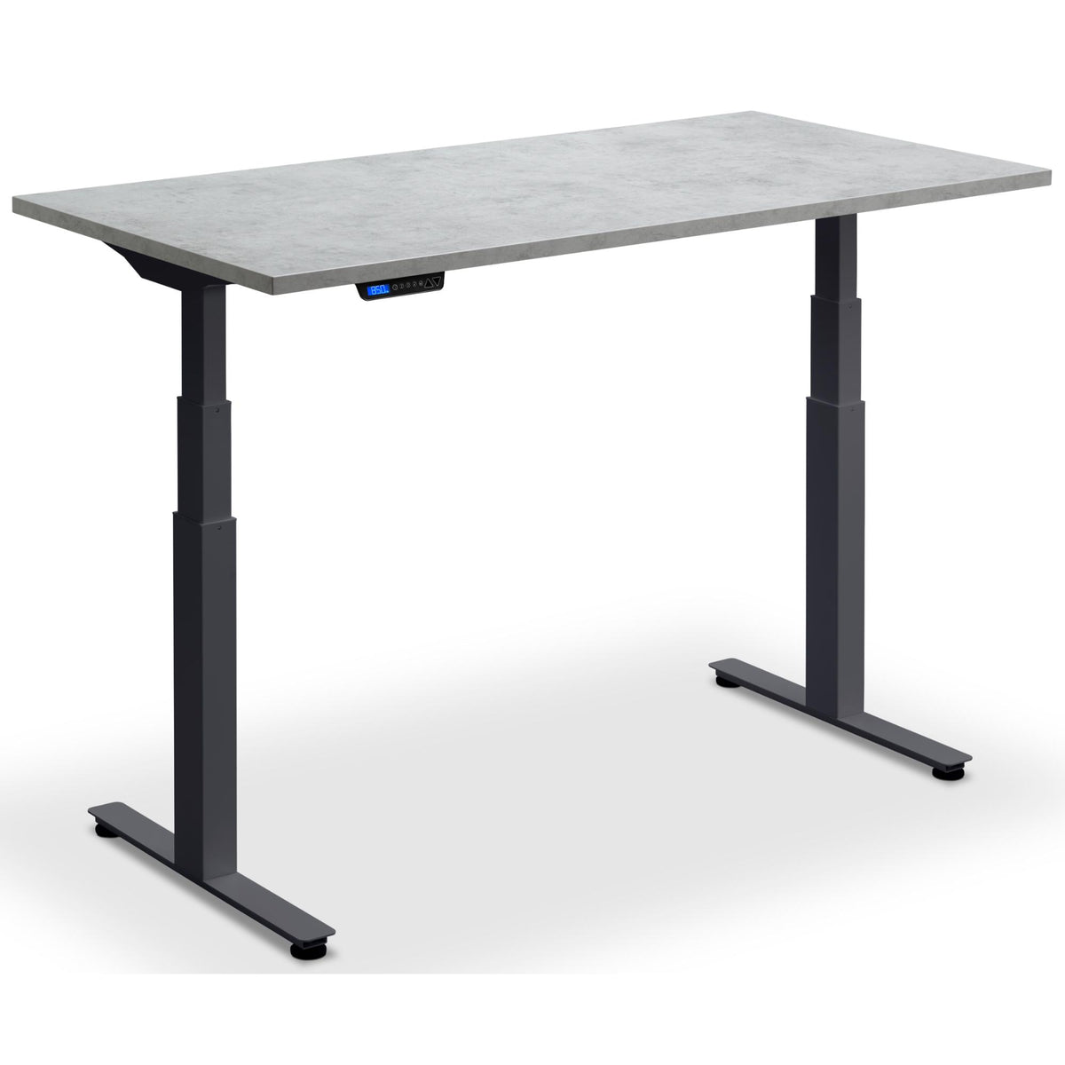 Standing Desk Extra Long - Rize-XL - Anthracite Frame - Light Concrete Top - Studio Image