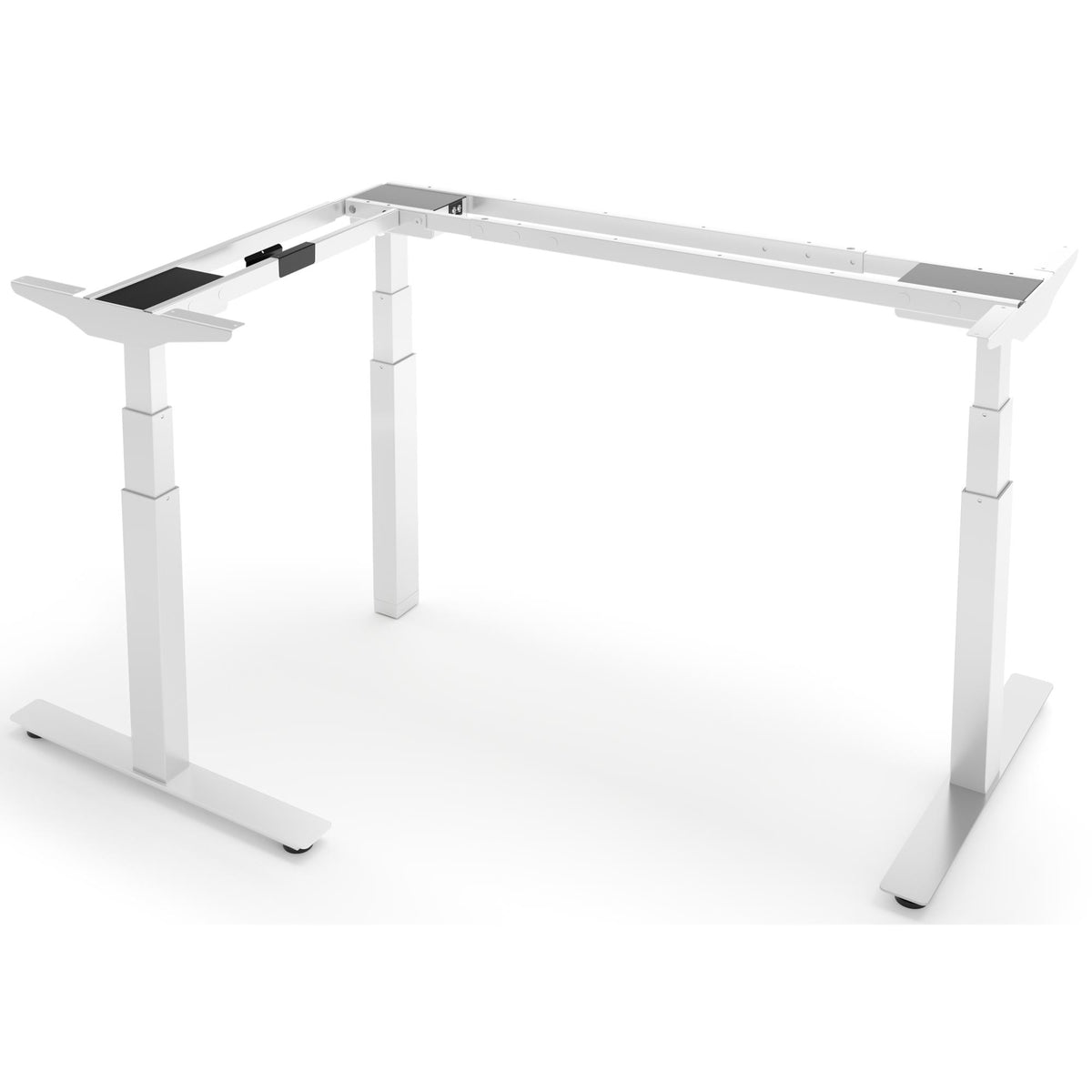 Standing Desk Frame L Shaped - Kinetik-3+ Silver Frame - Studio Image