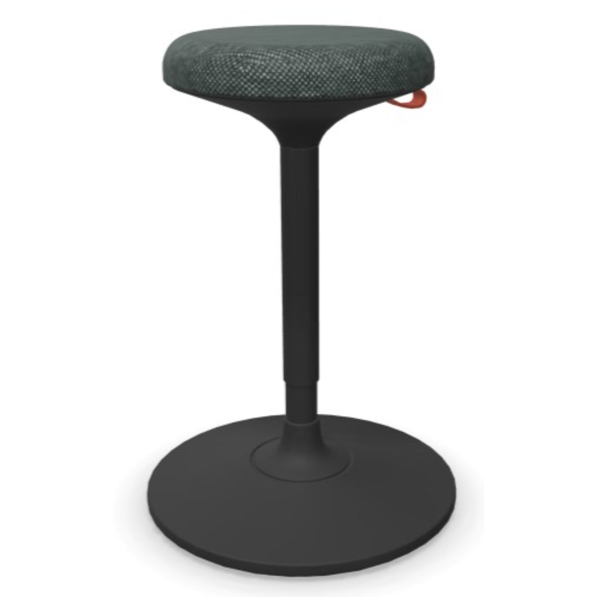 Standing Desk Stool - Viasit Cloonch - Black Base - Black Grey Rivet 1250 Seat Fabric - Studio Image