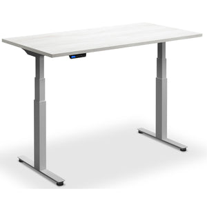 Standing Desk with Bicycle - Rize Spin - Silver Frame - Cascina Pine Top - Studio Image