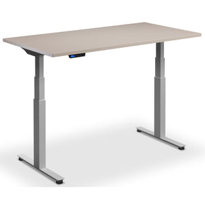 Standing Desk with Bicycle - Rize Spin - Silver Frame - Stone Top - Studio Image