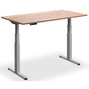 Standing Desk with Bicycle - Rize Spin - Silver Frame - Timber Top - Studio Image