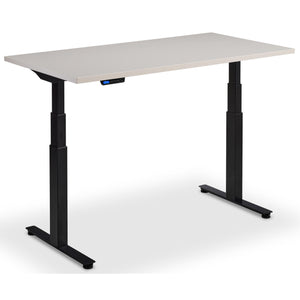 Standing Desk with Bike - Rize Spin - Black Frame - Cashmere Top - Studio Image