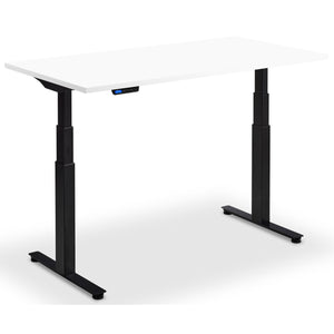 Standing Desk with Bike - Rize Spin - Black Frame - White Top - Studio Image