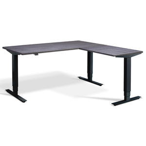 Standing L Desk - Advance Corner - Black Frame - Anthracite Sherman Oak Top - Studio Image