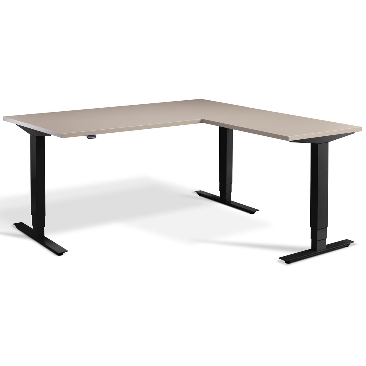 Standing L Desk - Advance Corner - Black Frame - Stone Top - Studio Image