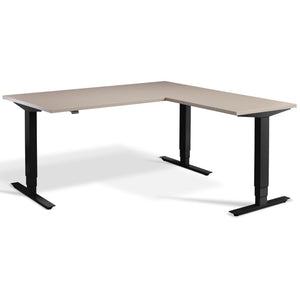 Standing L Desk - Advance Corner - Black Frame - Stone Top - Studio Image