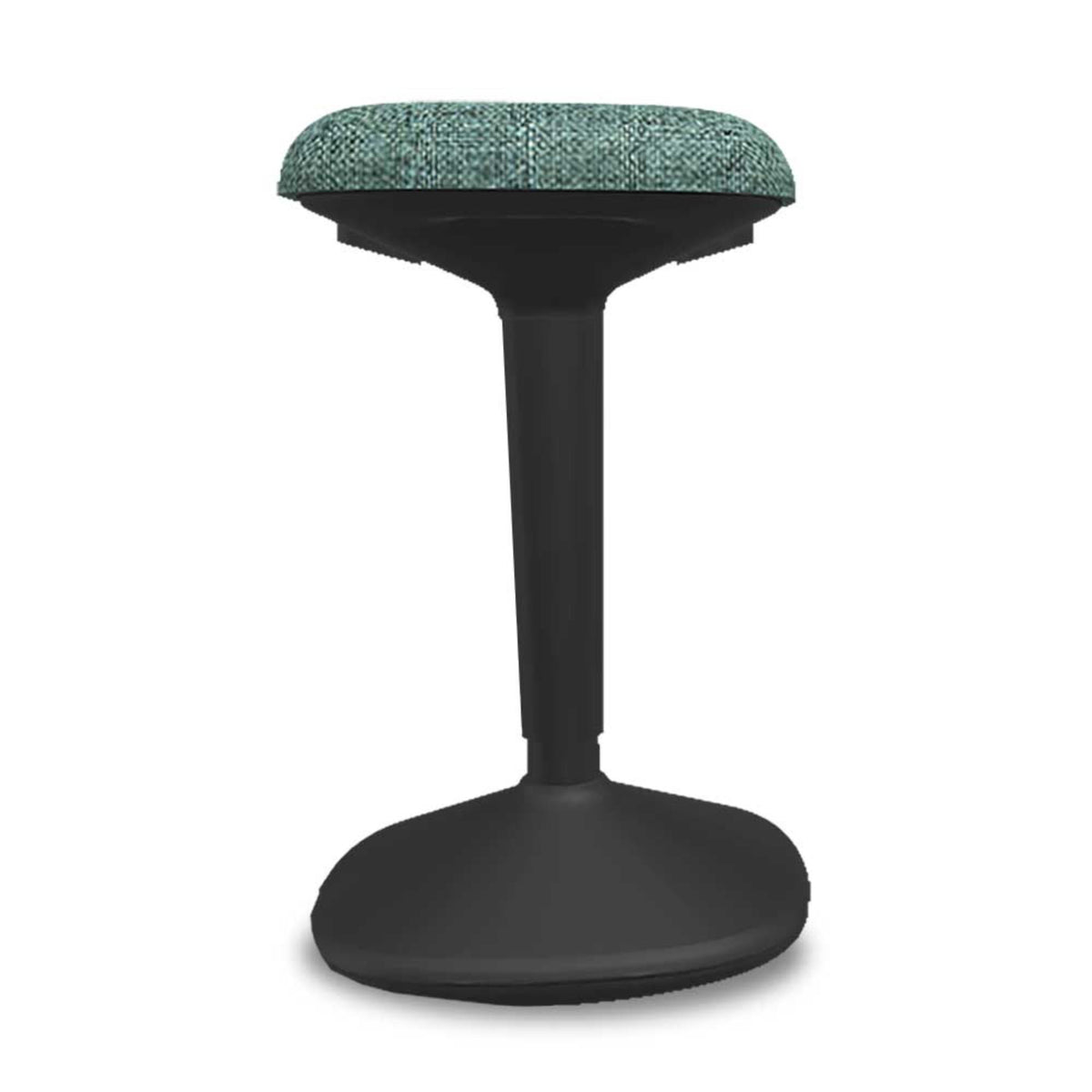 Standing Seat - Viasit Younit - Black Base - Green Rivet 1261 Seat Fabric - Studio Image